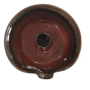 Handmade Stoneware Roasting Dish Color Brown Used Roasting a Whole Chicken